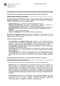 erforderliche unterlagen zur beantragung eines schengenvisums