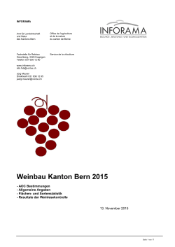 Bericht Weinbau Kanton Bern 2015