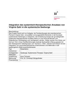 Integration des systemisch-therapeutischen Ansatzes von Virginia