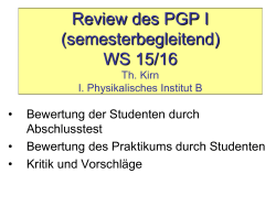Evaluierung WS15/16 - 1. Physikalisches Institut B