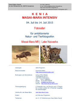 KENIA MASAI-MARA INTENSIV Fotosafari Masai