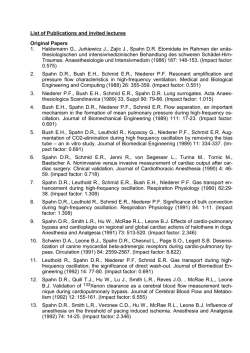 CURRICULUM VITAE - Institut f&uuml;r An&auml;sthesiologie