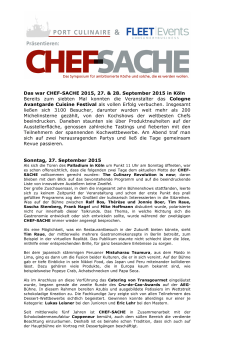 Das war CHEF-SACHE 2015, 27. & 28. September 2015 in Köln