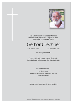 Gerhard Lechner - Bestattung Sterzl