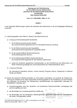 Durchf&uuml;hrungsvereinbarung mit Kanada