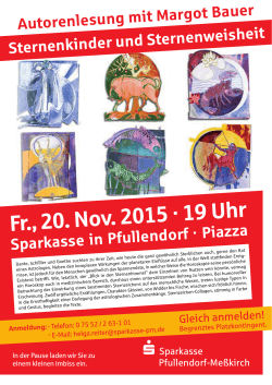 Fr., 20. Nov. 2015 19 Uhr - Sparkasse Pfullendorf