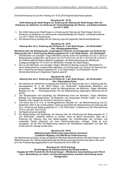 Die Stadtvertretung hat auf ihrer Sitzung am 16.02.2016