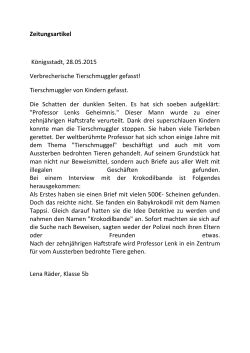 Zeitungsartikel Königsstadt, 28.05.2015 Verbrecherische
