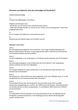 Hinweise zum Material &bdquo;Orte des ehemaligen KZ