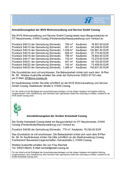 Immobilienangebot der WVS Wohnverwaltung und Service