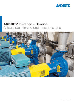ANDRITZ Pumpen - Service - Anlagenoptimierung und Instandhaltung
