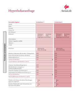 Hypothekaranfrage - Swiss Life Schweiz