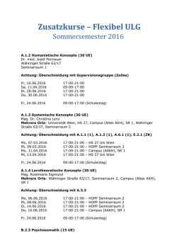 HOPP Flexibel: Zusatzkurse SS 2016 + Restpl&auml;tze