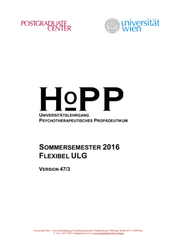 HOPP Flexibel: Programm SS 2016