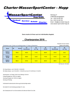 Charterpreise - Boot Charter Hopp