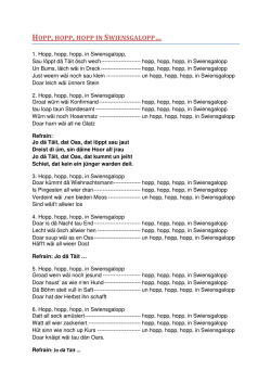 hopp, hopp, hopp in swiensgalopp&hellip;