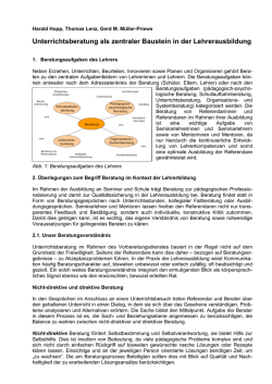Ideensammlung zum IMPULSE Beitrag &bdquo;Beratung&ldquo;