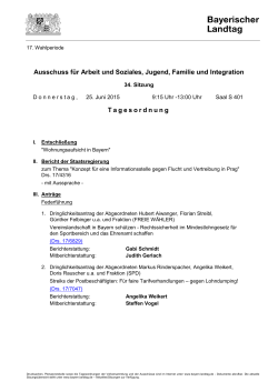 Ausschuss für Arbeit und Soziales, Jugend, Familie und Integration