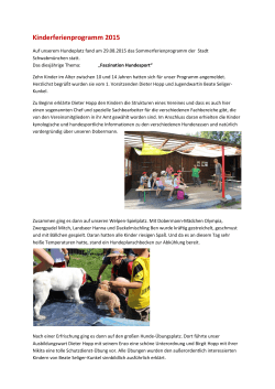 Kinderferienprogramm 2015 - DV Abt. Augsburg/Lechfeld
