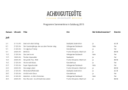 Programmübersicht für alle Salzburger Freiluftkinos 2015 zum
