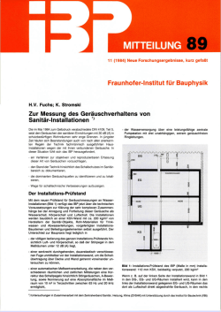 Zur Messung des Geräuschverhaltens von Sanitär