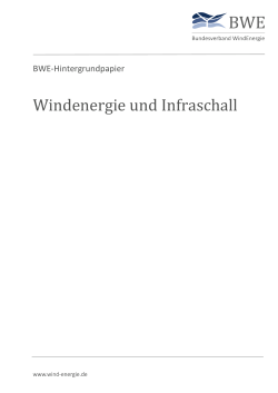 BWE-Hintergrundpapier "Windenergie und Infraschall"
