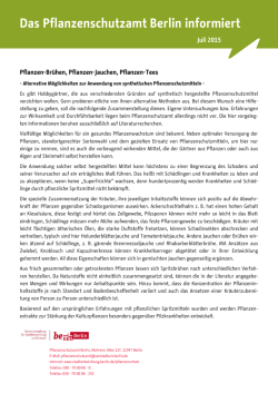 Pflanzen-Br&uuml;hen, Pflanzen-Jauchen, Pflanzen-Tees