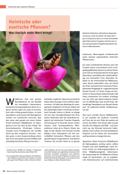 Heimische oder exotische Pflanzen?