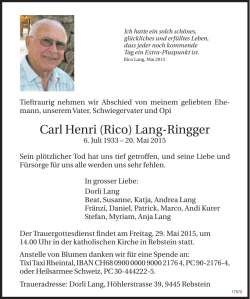 Carl Henri (Rico) Lang-Ringger