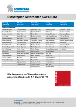 Einsatzplan Mitarbeiter SOPREMA