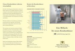 Eine Milliarde f&uuml;r unsere Krankenh&auml;user