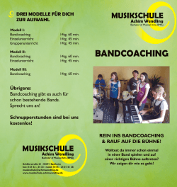 Bandcoaching - Musikschule Achim Wendling