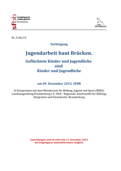 Jugendarbeit baut Br&uuml;cken. - SFBB Berlin
