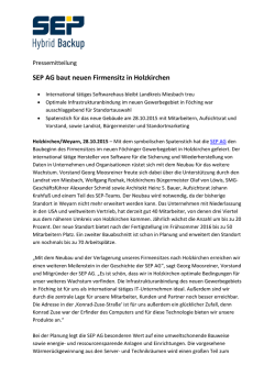 SEP AG baut neuen Firmensitz in Holzkirchen