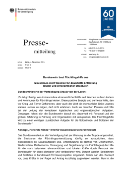 Bundeswehr baut Flüchtlingshilfe aus ( PDF , 85,4 kB)