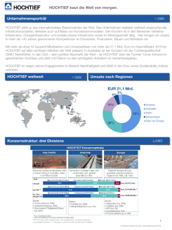 HOCHTIEF baut die Welt von morgen. Unternehmensportr&auml;t