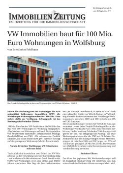 VW Immobilien baut für 100 Mio. Euro