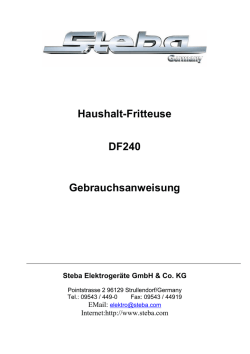 Haushalt-Fritteuse DF240 Gebrauchsanweisung