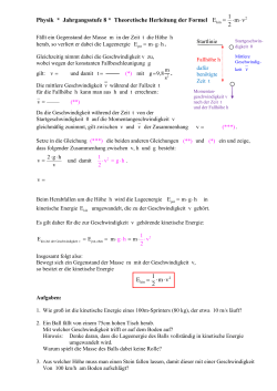 Herleitung der Formel für die kinetische Energie