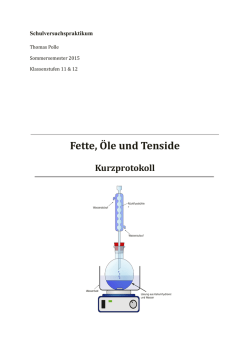 Fette, &Ouml;le und Tenside - Unterrichtsmaterialien Chemie