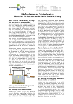H&auml;ufige Fragen Fettabscheidern