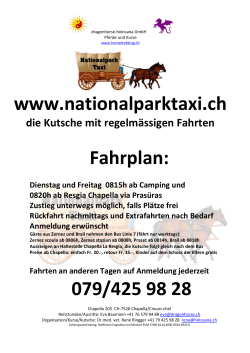 www.nationalparktaxi.ch Fahrplan: 079/425 98 28