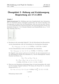 PN1 Einführung in die Physik für Chemiker 1: Übungsblatt 5