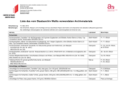 Liste - Archivmaterials