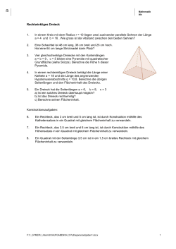 Aufgaben zum rechtwinkligen Dreieck - pythagoras-club