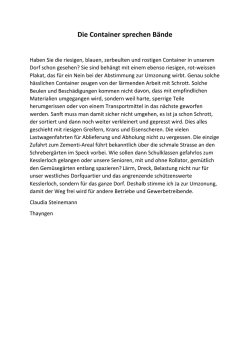 Die Container sprechen Bände