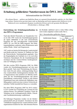 Erhaltung gefährdeter Nutztierrassen im ÖPUL 2015