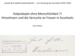 Hinselmann und die Versuche an Frauen in Auschwitz