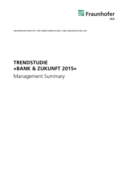 Trendstudie Bank und Zukunft 2015 Zusammenfassung