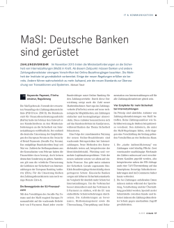 MaSI: Deutsche Banken sind gerüstet - Auszug aus die